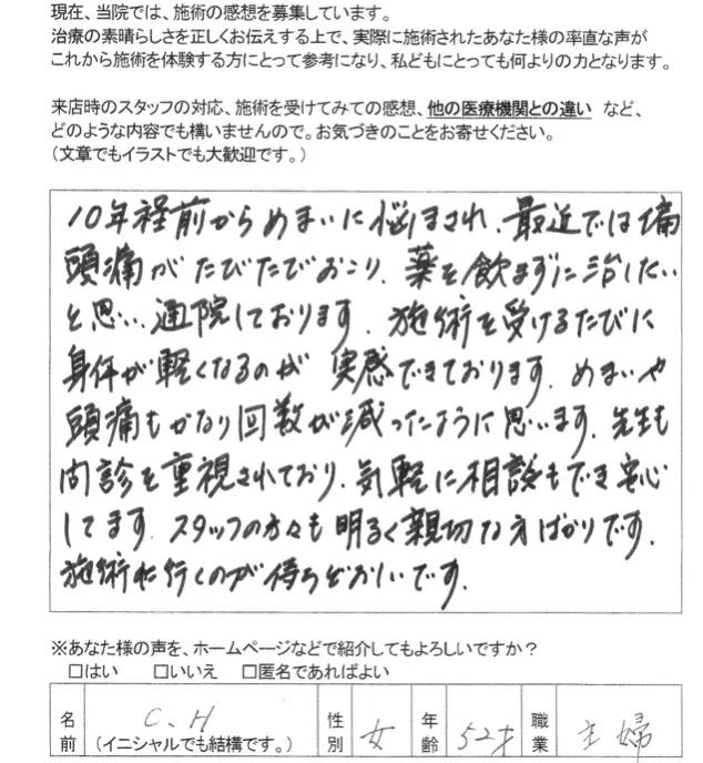 アンケート用紙